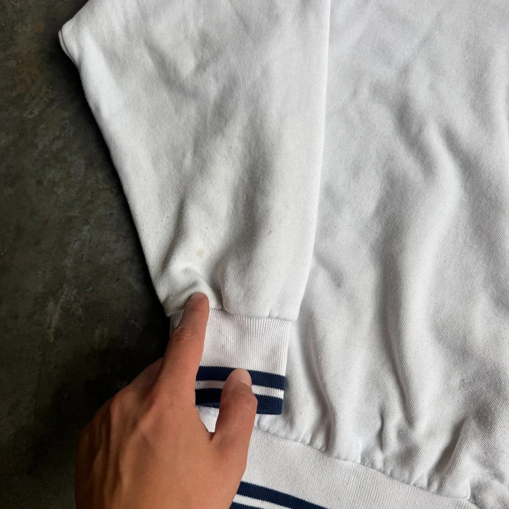 Vintage 80s Nike 1/4 Zip Front Pocket Sweatshirt Pullover White Mens Large USA